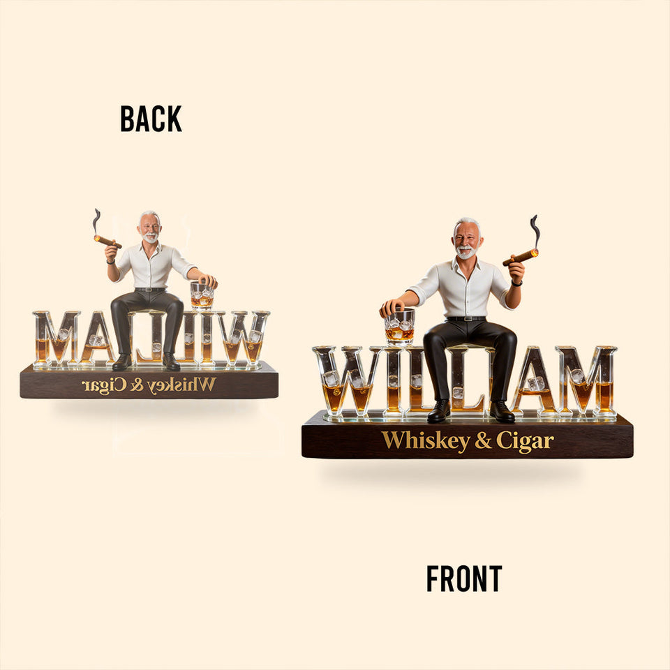Custom Any Photo Whiskey & Cigar - Personalized Whisky Custom Shaped Acrylic Plaque