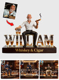 Custom Any Photo Whiskey & Cigar - Personalized Whisky Custom Shaped Acrylic Plaque