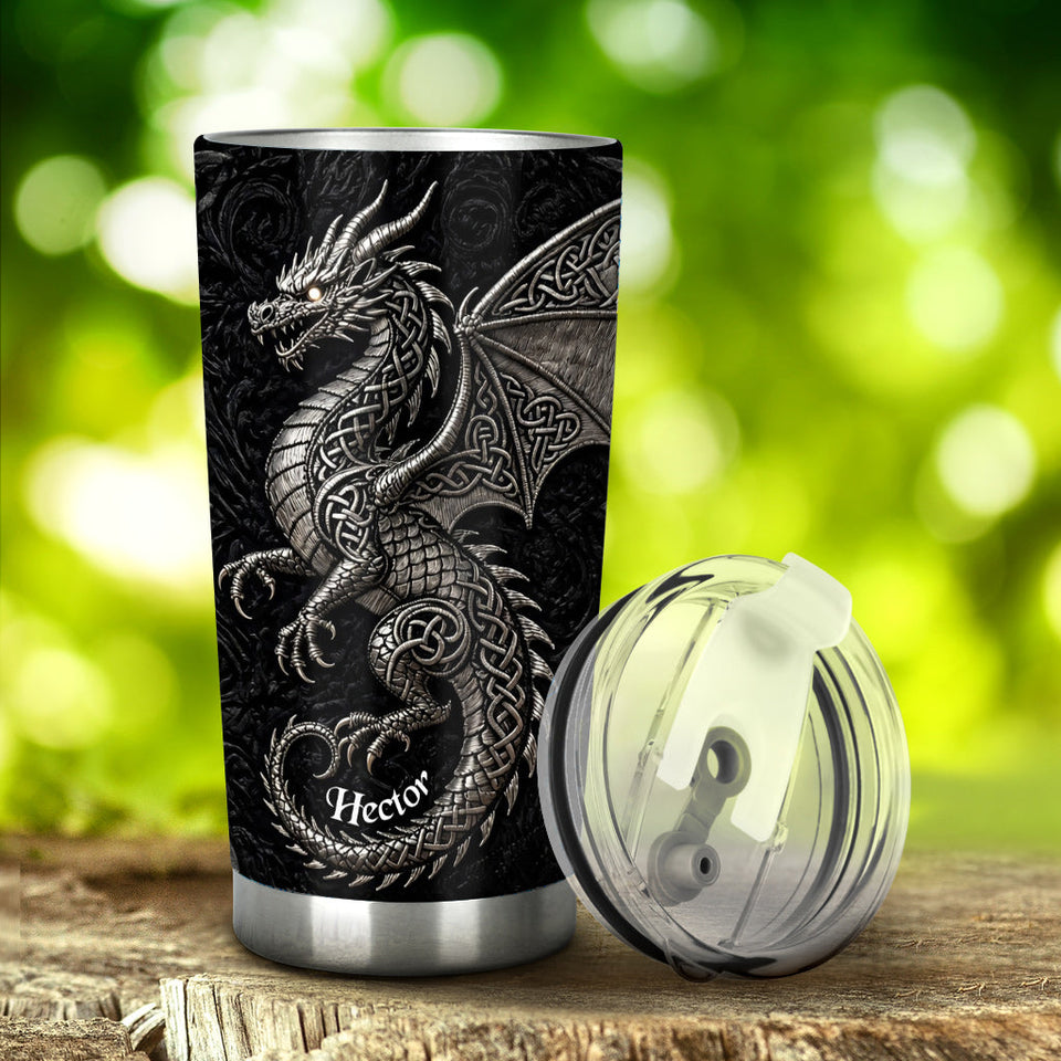 Celtic Knot Dragon - Personalized Dragon Tumbler