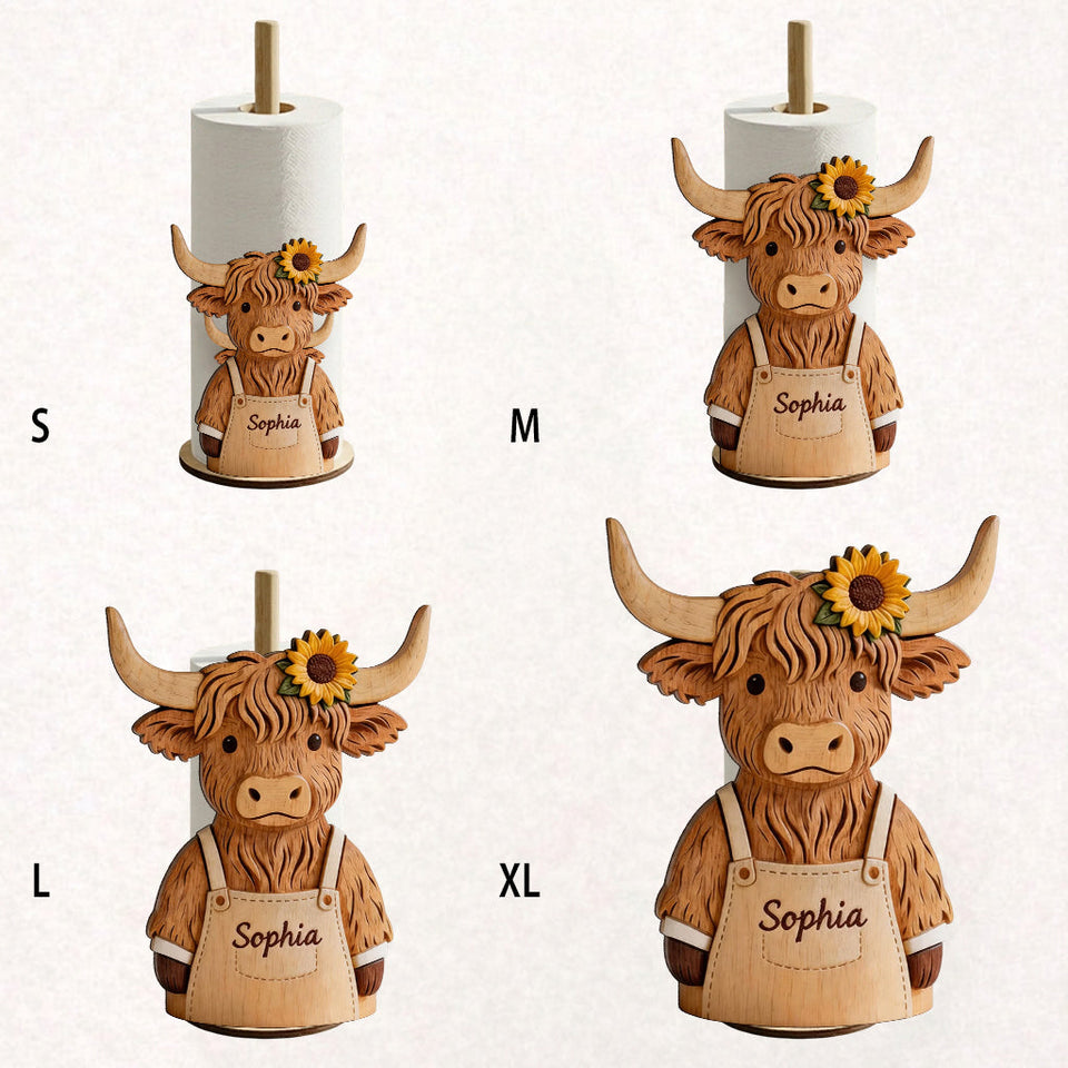 Just A Girl Who Loves Highland Cow - Personalized Highland Cow Paper Towel Stand
