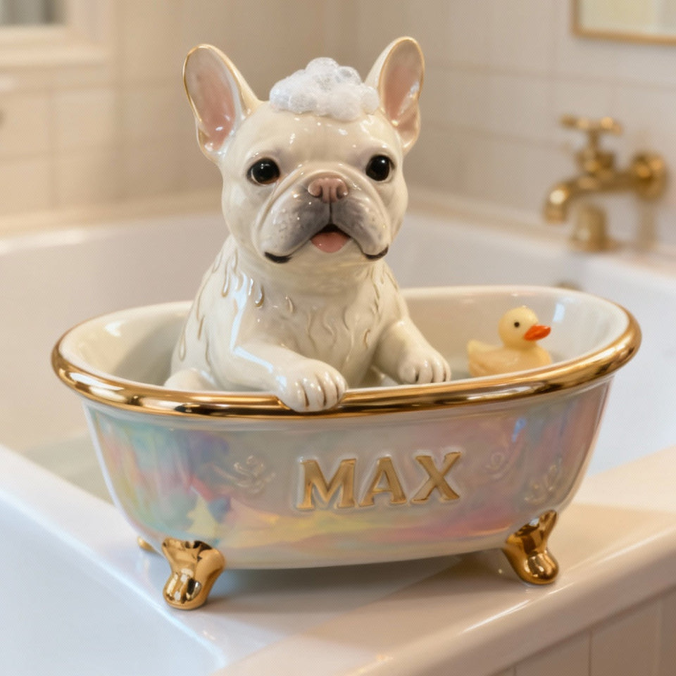 Lovely Dog Cat Pet Lovers Bathroom Decor - Personalized Dog Custom Shaped Acrylic Plaque