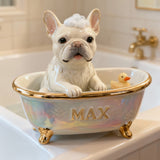 Lovely Dog Cat Pet Lovers Bathroom Decor - Personalized Dog Custom Shaped Acrylic Plaque