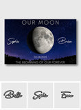 Our Moon Couple Gift Moon Phase Art Anniversary - Personalized Couple Canvas And Poster