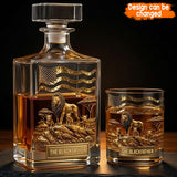 The Black Lion Dad - Personalized African American Whiskey Decanter Set