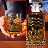 The Black Lion Dad - Personalized African American Whiskey Decanter Set
