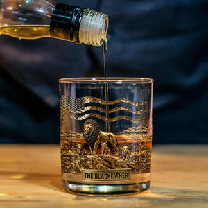 The Black Lion Dad - Personalized African American Whiskey Decanter Set