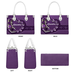 Best Mom Nana Grandma Mama Ever - Personalized Mother Leather Handbag