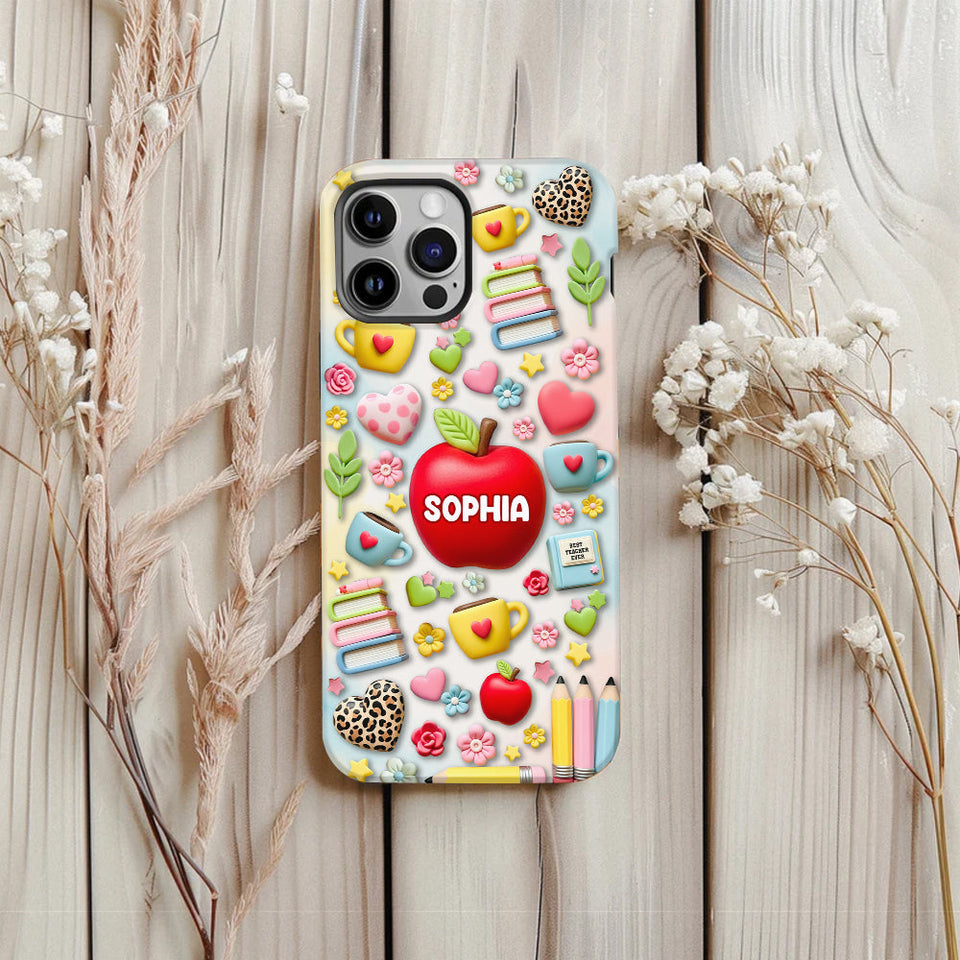 Best Teacher Ever - Personalized Teacher Full Print Phone Case & Phone Grip