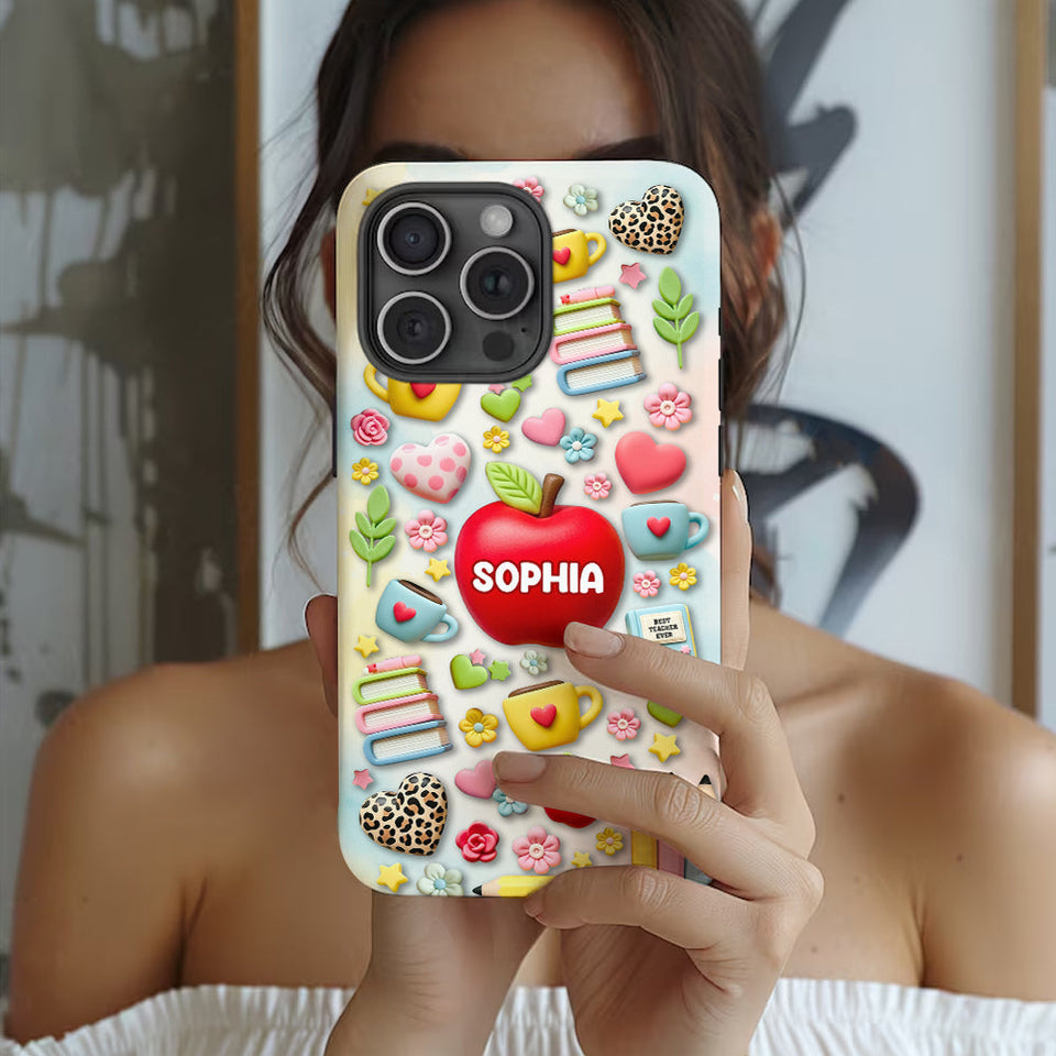 Best Teacher Ever - Personalized Teacher Full Print Phone Case & Phone Grip
