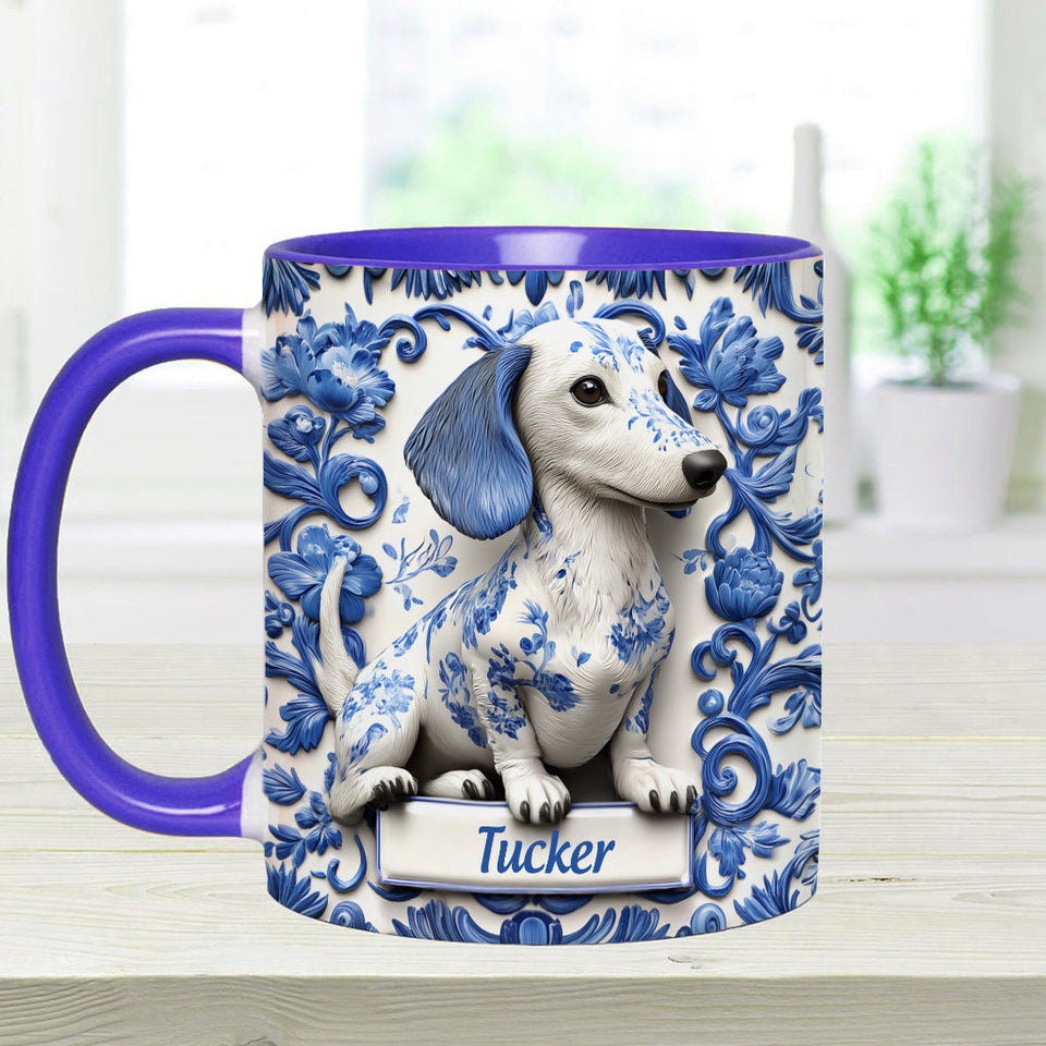 Cute Dachshund - Personalized Dog Accent Mug