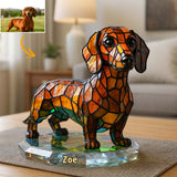 Stained Glass Dog - Personalized French Bulldog Dog Custom Shaped Acrylic Plaque