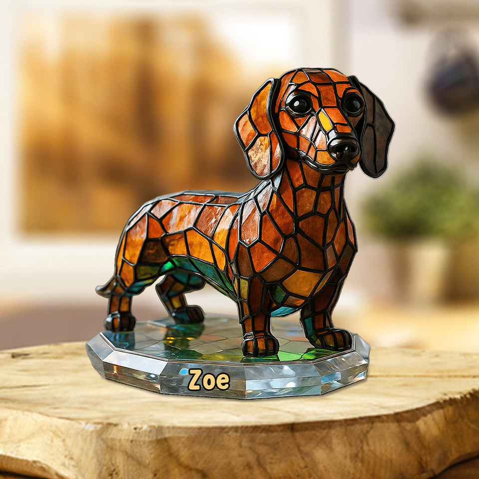 Stained Glass Dog - Personalized French Bulldog Dog Custom Shaped Acrylic Plaque