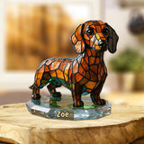 Stained Glass Dog - Personalized French Bulldog Dog Custom Shaped Acrylic Plaque