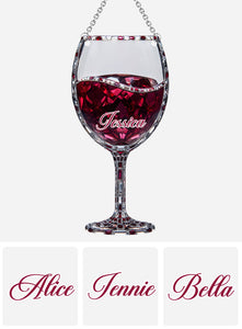 Just A Girl Who Loves Wine - Personalized Wine Window Hanging Suncatcher Ornament