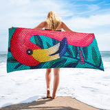 Rhinestone Flamingo – Stand Out on the Sand - Personalized Flamingo Quick-dry Beach Towel/ Bath Towel