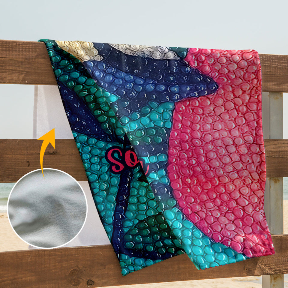 Rhinestone Flamingo – Stand Out on the Sand - Personalized Flamingo Quick-dry Beach Towel/ Bath Towel
