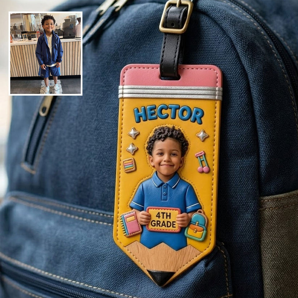 Back To School For Kid, Backpack Tag - Personalized Kid Luggage Tag