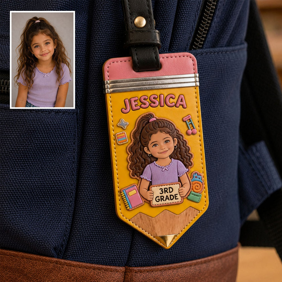 Back To School For Kid, Backpack Tag - Personalized Kid Luggage Tag