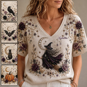 Magic Witch - Personalized Witch Fully Printed V-Neck T-Shirt