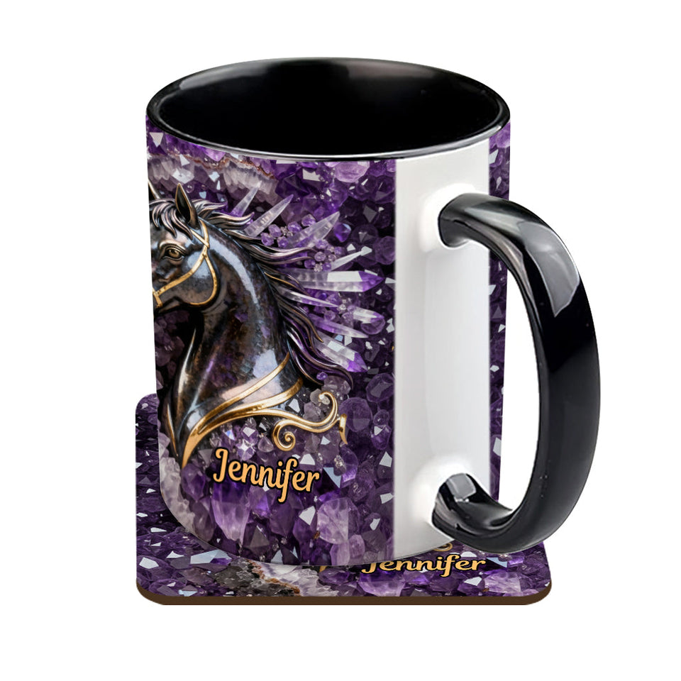 Love Horse - Personalized Horse Accent Mug & Coaster