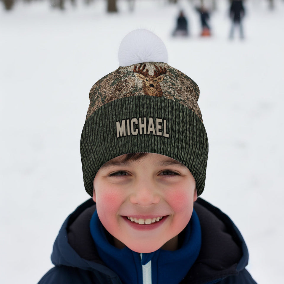 Deer Head - Personalized Hunting Beanie Hat