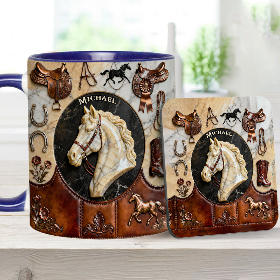 Love Horse - Personalized Horse Accent Mug & Coaster