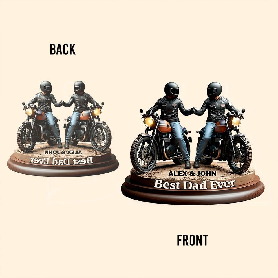 Old Biker Dad - Personalized Biker Custom Shaped Acrylic Plaque