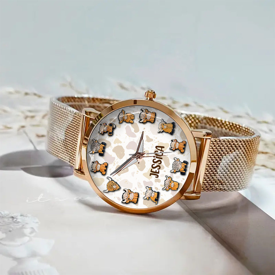 Just A Girl Who Loves Highland Cow - Personalized Highland Cow Women Hand Watch