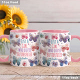 Just A Girl Who Loves Butterflies - Personalized Butterfly Accent Mug