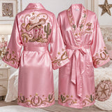 Pink Cowgirl - Personalized Cowgirl Satin Robe