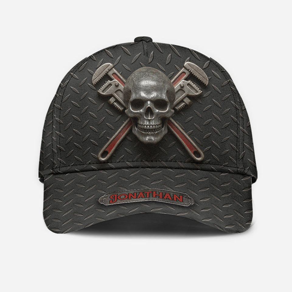Cool Skeleton Plumber Gift - Personalized Plumber Classic Cap