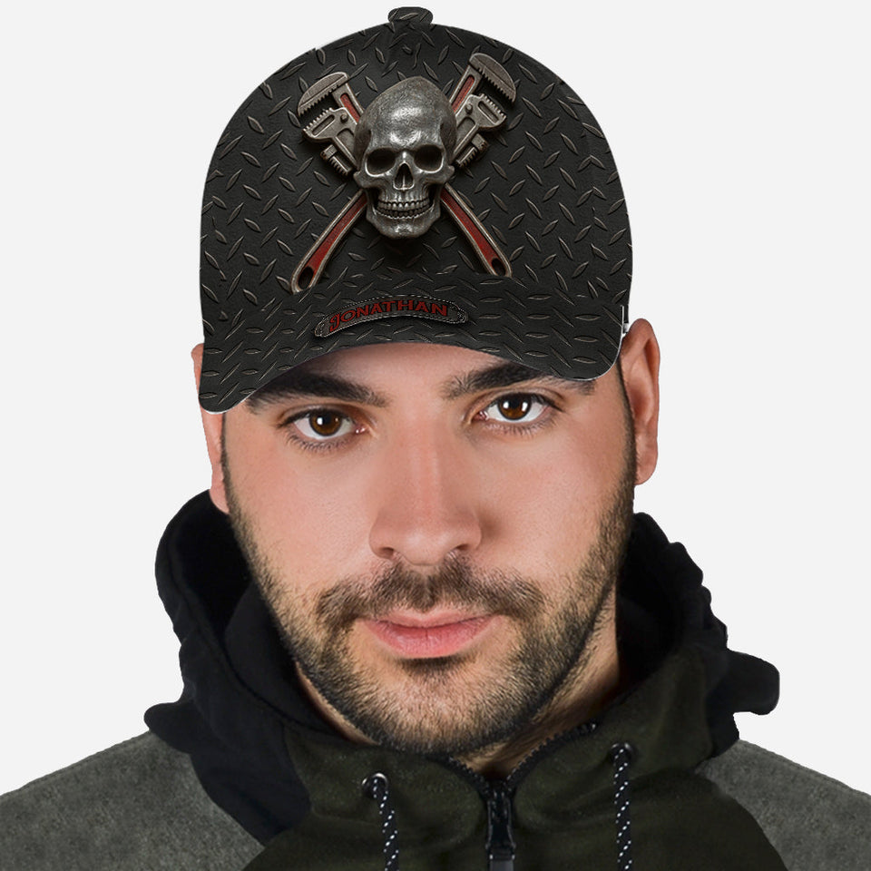 Cool Skeleton Plumber Gift - Personalized Plumber Classic Cap