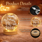 Thanks for Always Having Our Backs - Personalized Turtle Crystal Ball Night Light