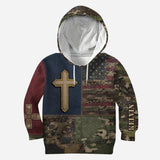 American Flag Cross Faith All Over Print Hoodie - Personalized Christian All Over Shirt