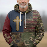 American Flag Cross Faith All Over Print Hoodie - Personalized Christian All Over Shirt