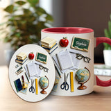 Live Love Teach - Personalized Teacher Accent Mug & Coaster