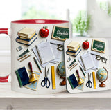 Live Love Teach - Personalized Teacher Accent Mug & Coaster