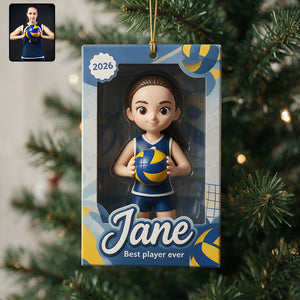 Love Sport Custom Photo - Personalized Volleyball Ornament