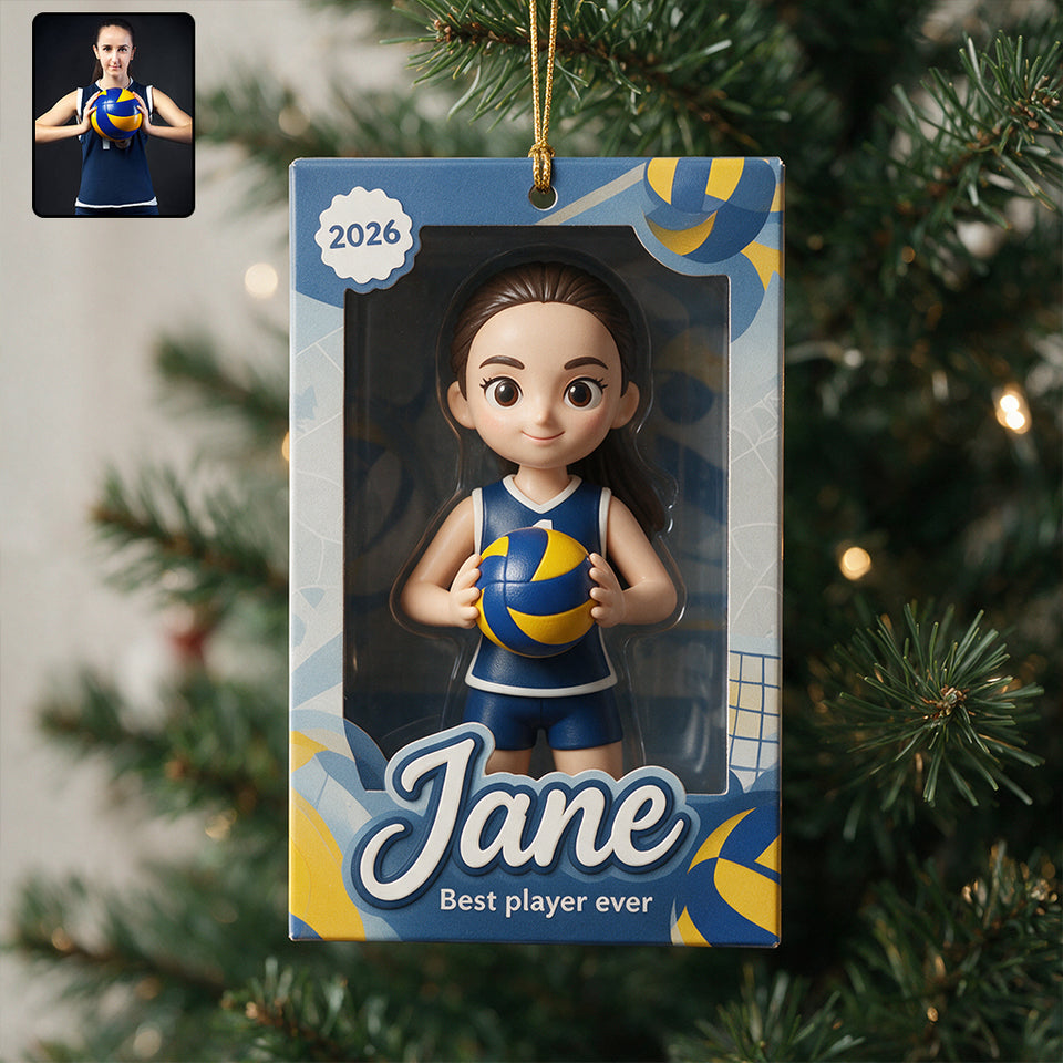Love Sport Custom Photo - Personalized Volleyball Ornament