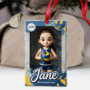 Love Sport Custom Photo - Personalized Volleyball Ornament