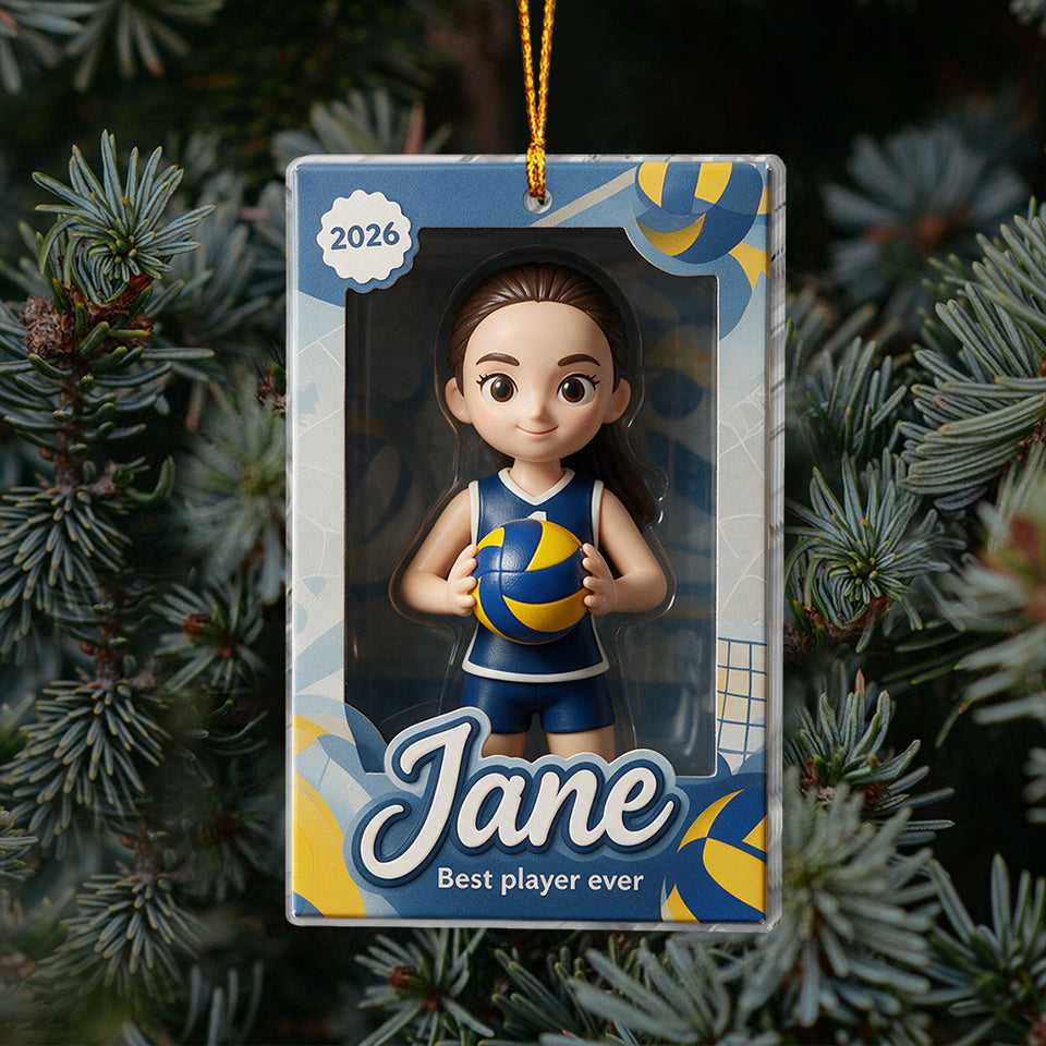 Love Sport Custom Photo - Personalized Volleyball Ornament