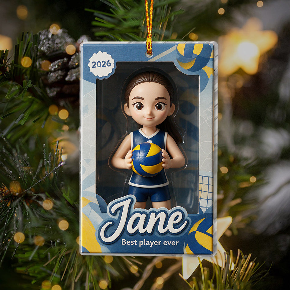 Love Sport Custom Photo - Personalized Volleyball Ornament
