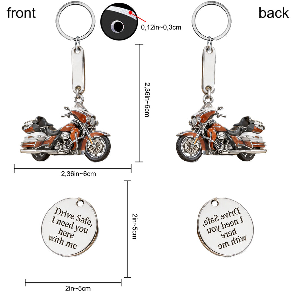 I Love You - Personalized Biker Premium Keychain With Charms