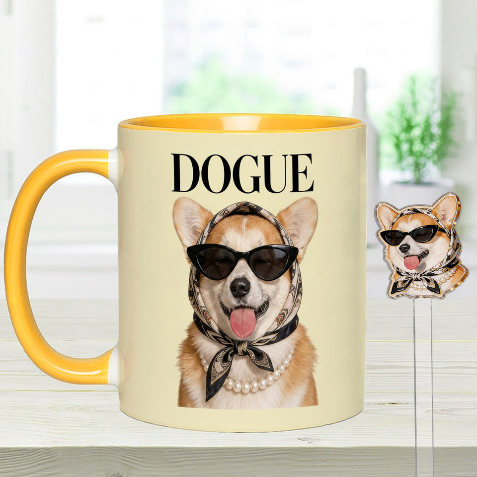 Funny Dog Lovers Gift - Personalized Dog Set Accent Mug with Acrylic Stirrers