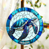 Love Turtles - Personalized Turtle Window Hanging Suncatcher Ornament
