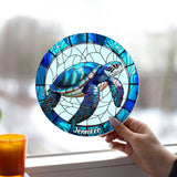 Love Turtles - Personalized Turtle Window Hanging Suncatcher Ornament