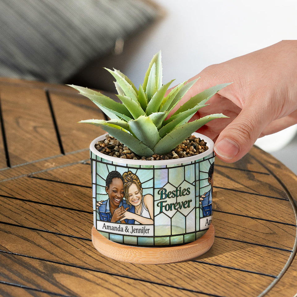 Best Friends Forever - Personalized Bestie Ceramic Plant Pot