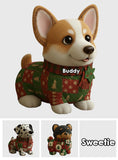 Dog Christmas Quilt - Personalized Dog Faux Fur Shaped Pillow