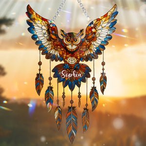 For All The Dreamers - Personalized Owl Window Hanging Suncatcher Ornament