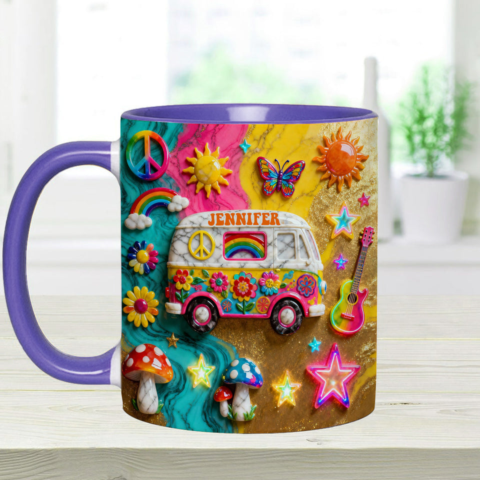 Hippie Souls - Personalized Hippie Accent Mug & Coaster